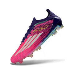 Adidas F50 Primeknit Elite Pink, White and Blue Firm Ground FG Football Boot