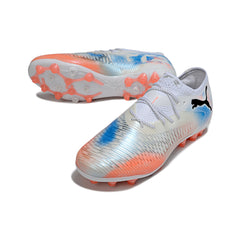 Puma Future 8 Low Cut White Orange and Blue Artificial Ground AG Football Boot