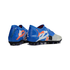 Puma Future 8 Low Cut White and Blue Artificial Ground AG Football Boot