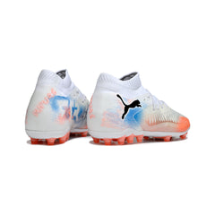 Puma Future 8 White Orange and Blue Artificial Ground AG Football Boot