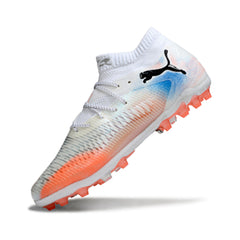 Puma Future 8 White Orange and Blue Artificial Ground AG Football Boot
