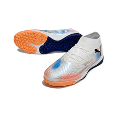 Puma Future 8 White Orange and Light Blue Turf TF Football Boot