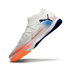 Puma Future 8 White Orange and Light Blue Turf TF Football Boot