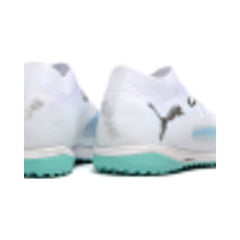 Puma Future 8 White and Light Blue Turf TF Football Boot