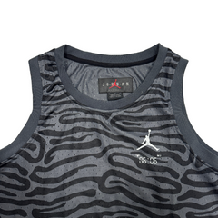 Jordan Black and Gray Striped Tank Top