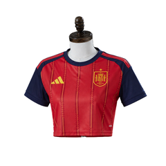 Spain Adidas 2026 Home Women's Baby Tee Version Football T-Shirt
