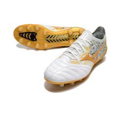 Mizuno Morelia Neo III Elite Sergio Ramos White Gold and Black Firm Ground FG Football Boot