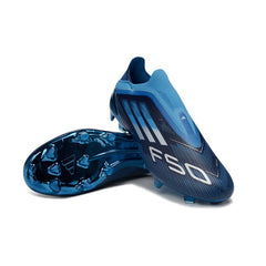 Adidas F50 Elite Laceless Blue and Black Firm Ground FG Kids Football Boot