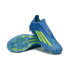 Adidas F50 Elite Laceless Blue and Green Kids Firm Ground FG Football Boot