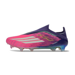 Adidas F50 Elite Laceless Pink, Purple and White Firm Ground FG Football Boot