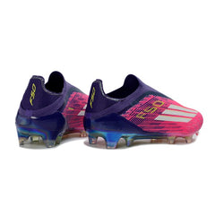 Adidas F50 Elite Laceless Pink, Purple and White Firm Ground FG Football Boot
