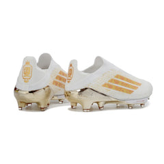 Adidas F50+ Elite Laceless White and Golden Firm Ground FG Football Boot