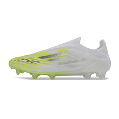 Adidas F50 Elite Laceless White and Yellow Firm Ground FG Football Boot