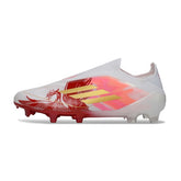 Adidas F50 Elite Laceless White, Golden and Red Firm Ground FG Football Boot