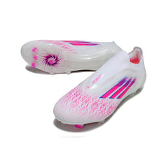 Adidas F50 Elite Laceless White, Pink and Purple Firm Ground FG Football Boot