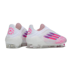 Adidas F50 Elite Laceless White, Pink and Purple Firm Ground FG Football Boot