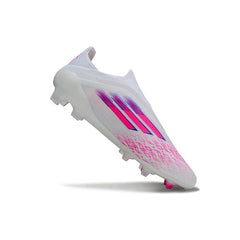Adidas F50 Elite Laceless White, Pink and Purple Firm Ground FG Football Boot