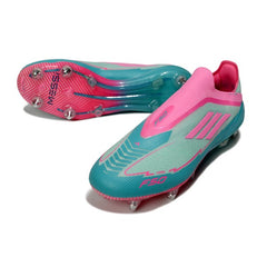 Adidas F50 Elite Laceless Light Blue and Pink Mixed Studs SG Football Boot