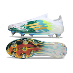 Adidas F50 Elite Laceless White and Green Mixed Studs SG Football Boot