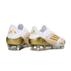 Adidas F50 Elite Laceless White and Gold Mixed Studs SG Football Boot