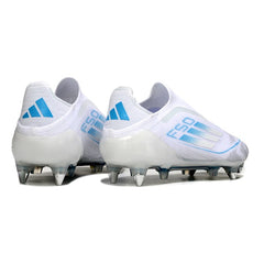 Adidas F50 Elite Laceless White and Light Blue Mixed Studs SG Football Boot