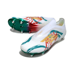 Adidas F50 Elite Laceless White Red and Green Mixed Studs SG Football Boot