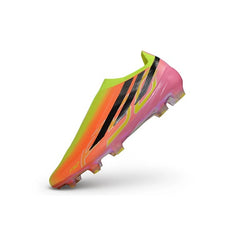 Adidas F50 Hyperfast Laceless Elite Light Green and Orange Firm Ground FG Football Boot