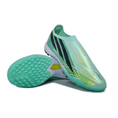 Adidas F50 Hyperfast Laceless Elite Light Green Turf TF Kids Football Boot
