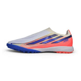 Adidas F50 Hyperfast Laceless Elite Pink, White and Blue Turf TF Football Boot