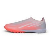 Adidas F50 Hyperfast Laceless Elite Salmon Pink and White Turf TF Kids Football Boot