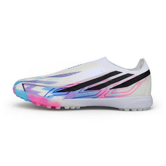 Adidas F50 Hyperfast Laceless Elite White, Black and Purple Turf TF Kids Football Boot