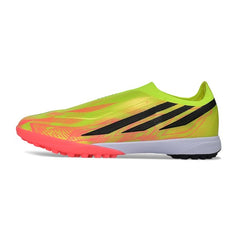 Adidas F50 Hyperfast Laceless Elite Yellow and Pink Turf TF Kids Football Boot