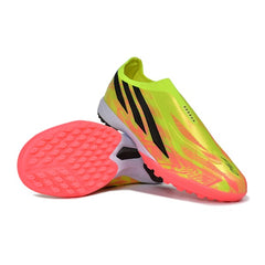 Adidas F50 Hyperfast Laceless Elite Yellow and Pink Turf TF Kids Football Boot