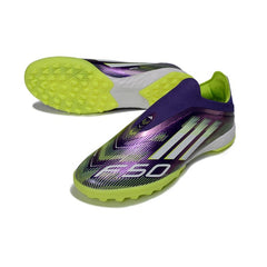 Adidas F50 Laceless Elite Purple and White Turf TF Football Boot