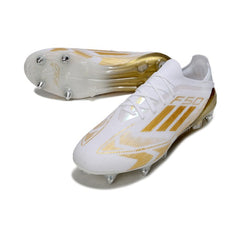 Adidas F50 Primeknit Elite White and Gold Mixed Studs SG Football Boot