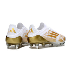 Adidas F50 Primeknit Elite White and Gold Mixed Studs SG Football Boot
