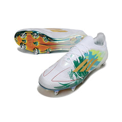 Adidas F50 Primeknit Elite White and Green Mixed Studs SG Football Boot