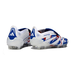 Adidas Predator 25 Elite White, Blue and Red Firm Ground FG Football Boot