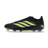 Adidas Predator 26 Elite Laceless Black and Green Firm Ground FG Football Boot