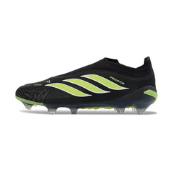 Adidas Predator 26 Elite Laceless Black and Green Firm Ground FG Football Boot