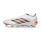 Adidas Predator 26 Elite Laceless White and Red Firm Ground FG Football Boot