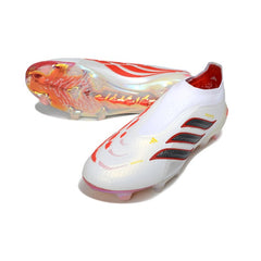Adidas Predator 26 Elite Laceless White and Red Firm Ground FG Football Boot