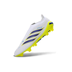 Adidas Predator 26 Elite Laceless White and Yellow Firm Ground FG Football Boot