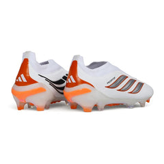 Adidas Predator 26 Elite Laceless White, Black and Orange Firm Ground FG Football Boot