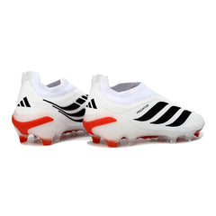 Adidas Predator 26 Elite Laceless White, Orange and Black Firm Ground FG Football Boot