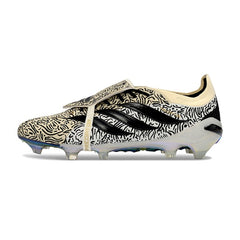 Adidas Predator 26 Elite Tongue Beige, Black and White Firm Ground FG Football Boot
