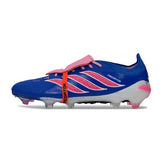 Adidas Predator 26 Elite Tongue Blue, Pink and White Firm Ground FG Football Boot