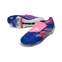 Adidas Predator 26 Elite Tongue Blue, Pink and White Firm Ground FG Football Boot