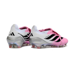 Adidas Predator 26 Elite Tongue Pink, Black and White Firm Ground FG Football Boot