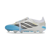 Adidas Predator 26 Elite Tongue White and Blue Firm Ground FG Football Boot
